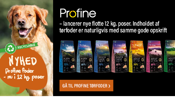 Find de nye Profine 12 kg hundefoder her