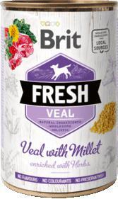 Brit Fresh Hundefoder Vådfoder Kalvekød & Hirse 400g