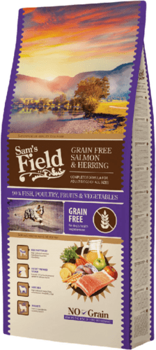 Sams Field Grain Free Salmon & Herring 13kg hundefoder kornfri