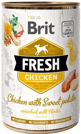Brit Fresh Hundefoder Vådfoder Kylling & Sødkartoffel 400g