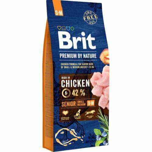 Brit Premium by Nature Senior S/M Kylling 15kg