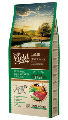 Sams Field Hundefoder - Junior Large Lamb KORNFRI (13kg)