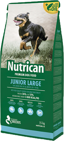 Nutrican Junior Large 15kg - Bedst før 26. juli