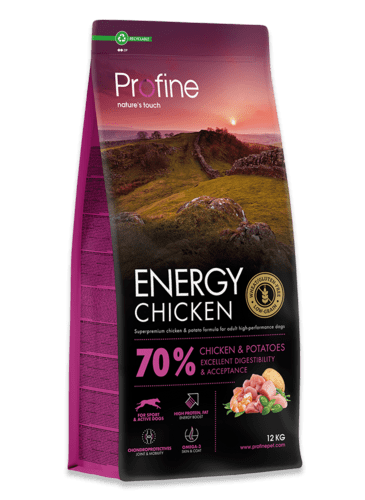 Profine Energy Chicken & Potatoes 15kg hundefoder til den aktive hund