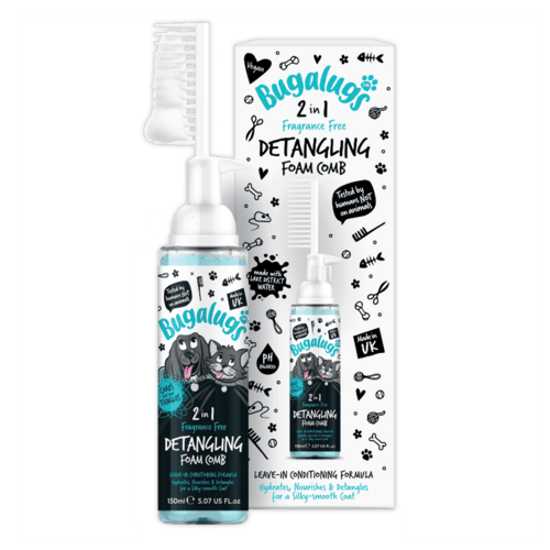 Bugalugs 2-i-1 Renseskum med Kam (parfumefri) (150ml)