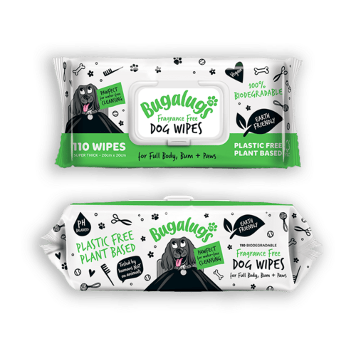 Bugalugs Parfumefri Vådservietter til hele Kroppen, Bagdel og Poter (110 stk.)